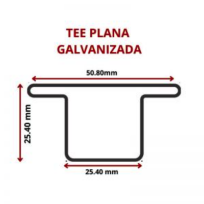 TEE PLANA GALVANIZADA